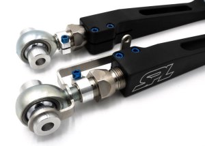 BMW M4 Lower Control Arms - Front - SPL Parts - Adjustable, AWD, Electroless Nickel Plated, Blue Anodized Titanium Hardware - Blue - `22-`27